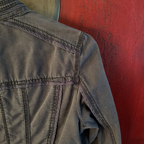 Esprit Retro Utility Charcoal Grey Denim Jean Jacket - Medium - Picture 7 of 9